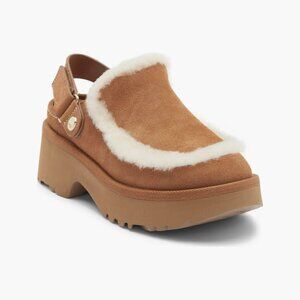 NEW UGG Size 9 Women's Esmee Leather Slingback Clogs - Chestnut